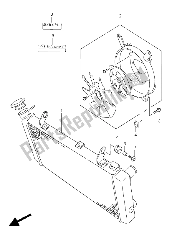 Todas las partes para Radiador de Suzuki TL 1000S 1998