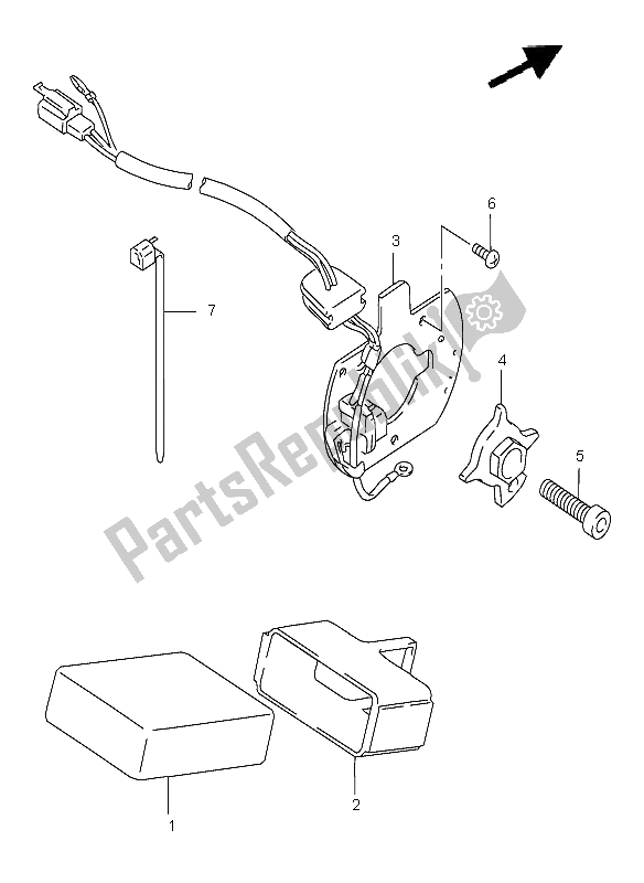 All parts for the Signal Generator of the Suzuki GSF 1200 NS Bandit 1996
