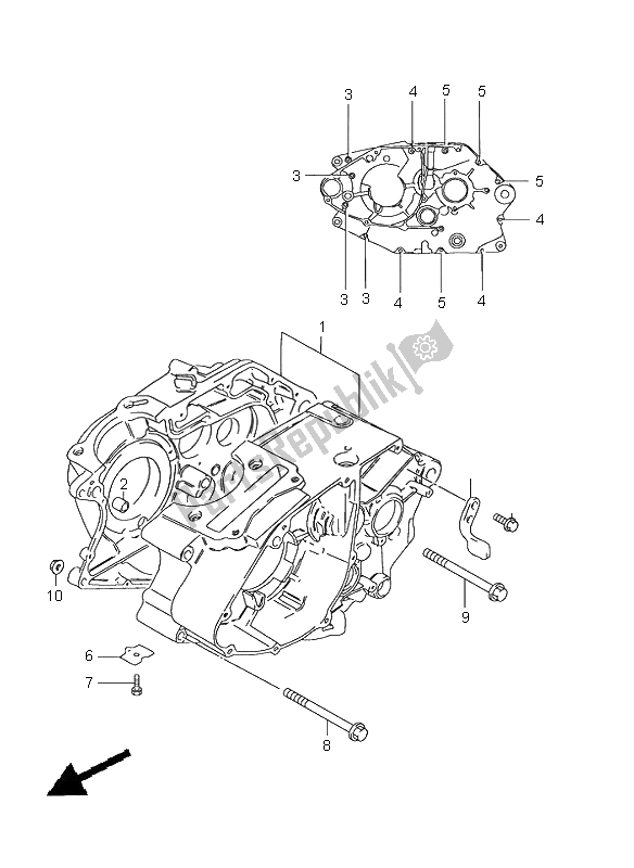 All parts for the Crankcase of the Suzuki GN 125E 2000