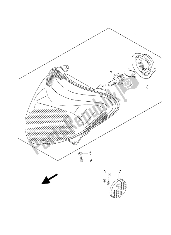 Toutes les pièces pour le Lampe Frontale du Suzuki AY 50A LC Katana 2006