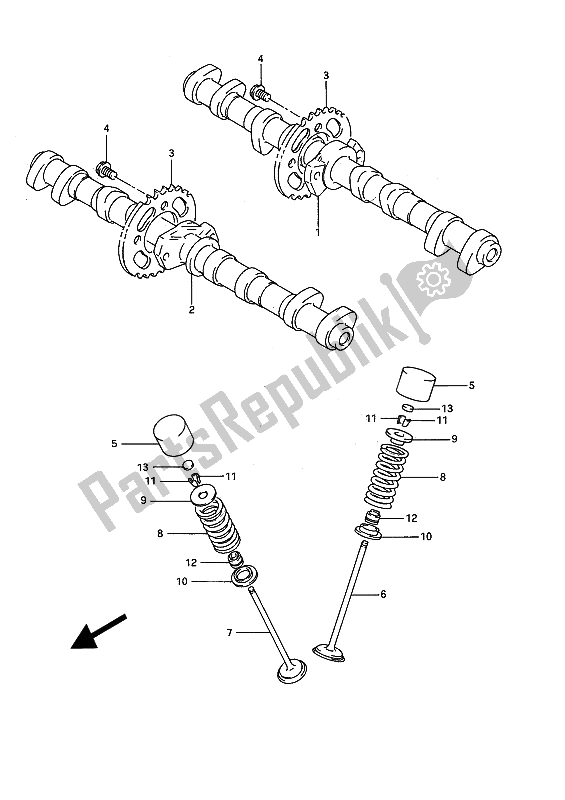 Todas as partes de árvore De Cames E Válvula do Suzuki GSX R 750W 1992