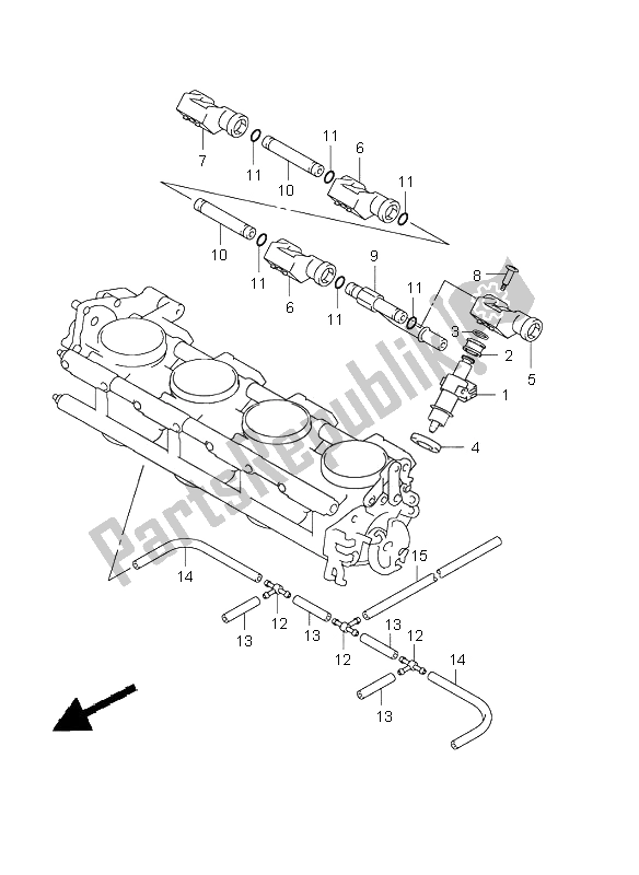 Tutte le parti per il Tubo Flessibile Del Corpo Farfallato E Giunto del Suzuki GSX R 750 2002