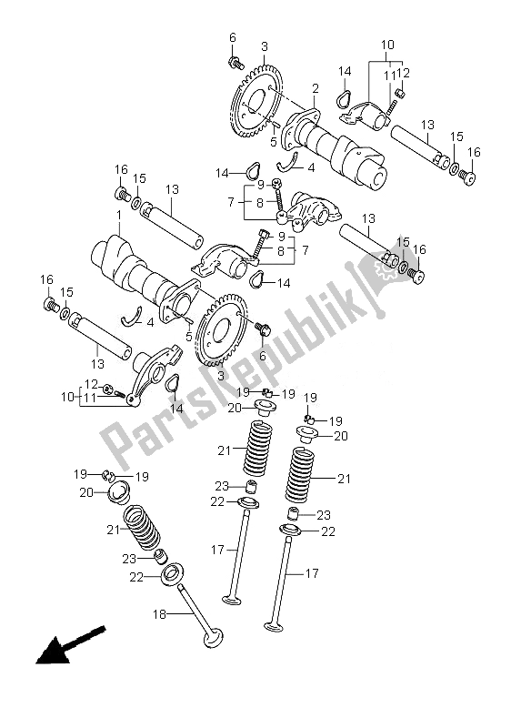 Tutte le parti per il Albero A Camme E Valvola del Suzuki VL 250 Intruder 2007