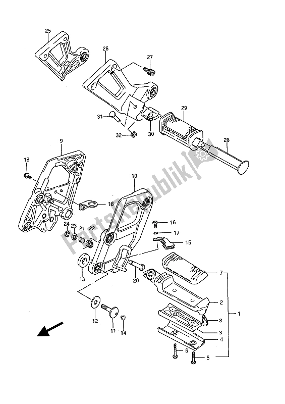 Tutte le parti per il Poggiapiedi del Suzuki GSX 1100F 1994