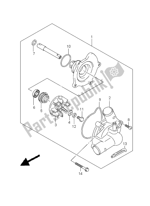 Todas as partes de Bomba De água do Suzuki GSX R 1000 2005