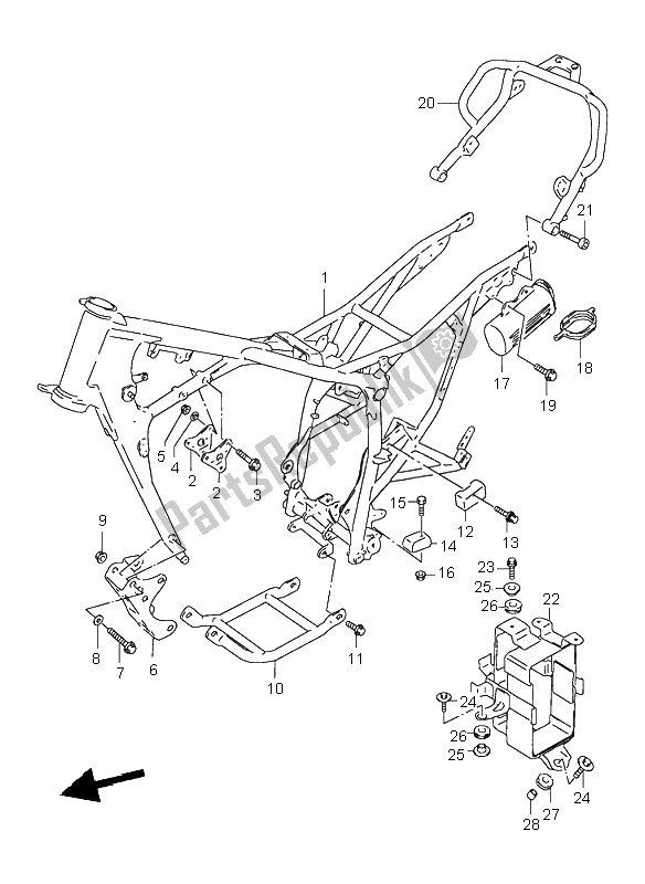 Todas las partes para Marco de Suzuki DR 125 SE 1998