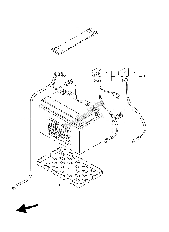 All parts for the Battery of the Suzuki GSF 1250 Nsnasa Bandit 2007