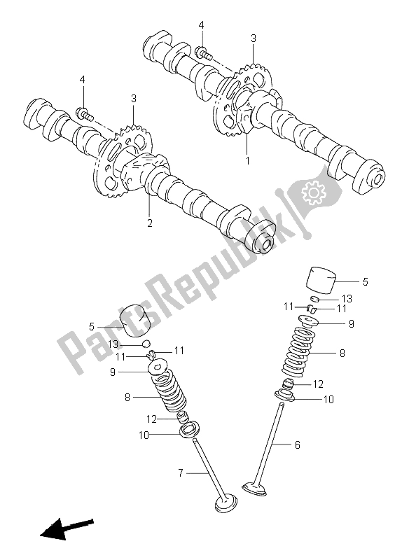 Tutte le parti per il Albero A Camme E Valvola del Suzuki GSX R 1100W 1998