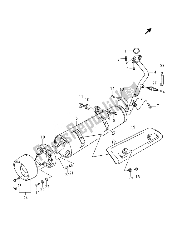 Tutte le parti per il Silenziatore del Suzuki UH 125A Burgman 2014