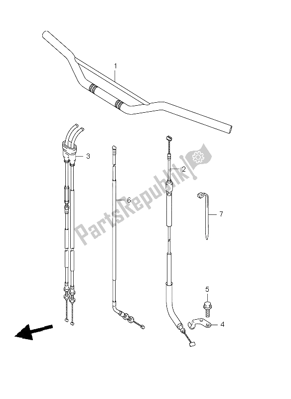 All parts for the Handlebar (with Out E24) of the Suzuki DR Z 400E 2002