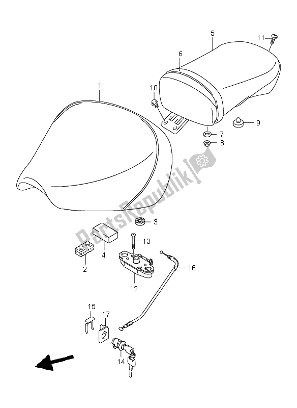 All parts for the Seat of the Suzuki VL 125 Intruder 2000