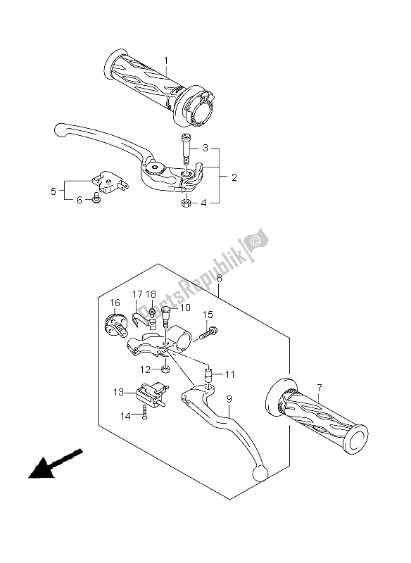 Tutte le parti per il Leva Della Maniglia del Suzuki GSX R 600 2009