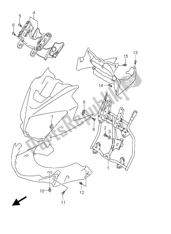 All parts for the Cownling Body Installation Parts of the Suzuki DL 650 V Strom 2006