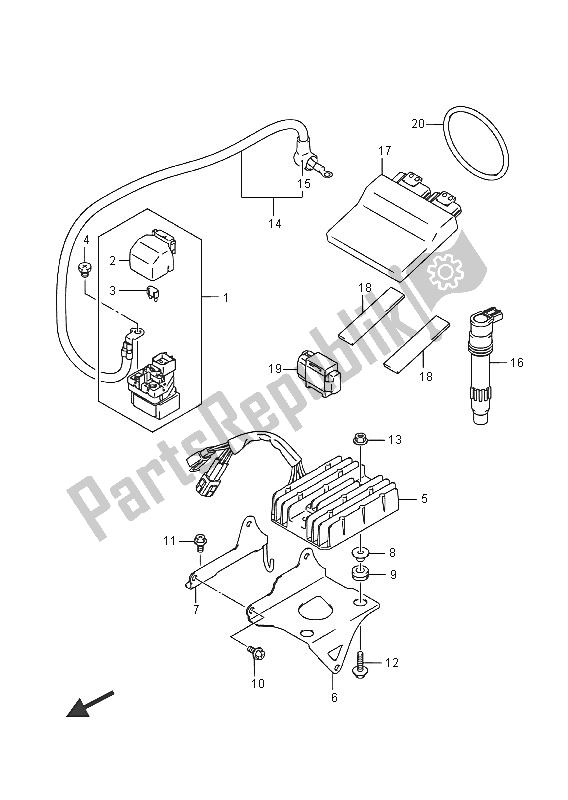 All parts for the Electrical of the Suzuki GSF 1250 SA Bandit 2016