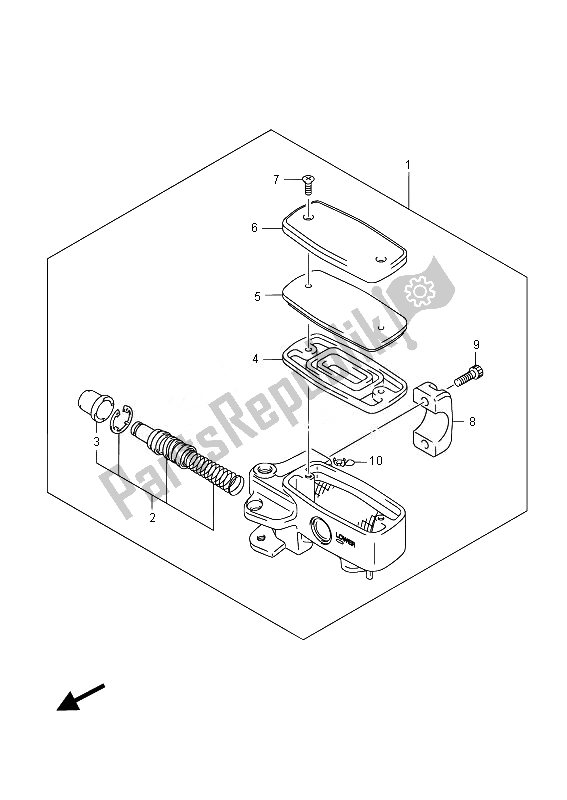 All parts for the Front Master Cylinder (vzr1800z E02) of the Suzuki VZR 1800 M Intruder 2014