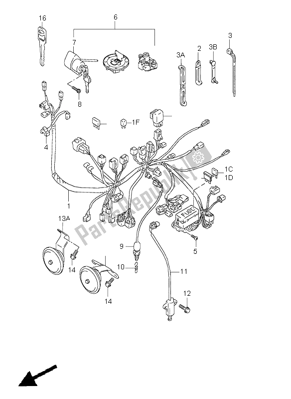 All parts for the Wiring Harness of the Suzuki VZ 800 Marauder 2002