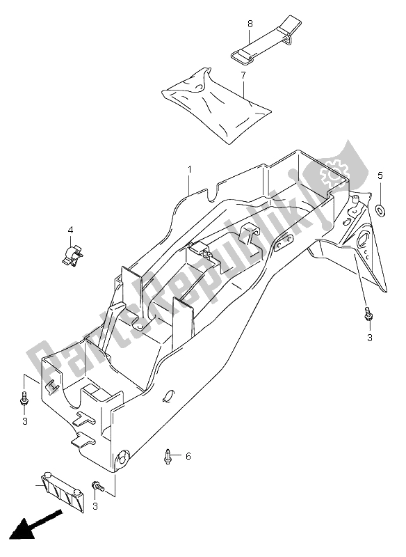 Alle onderdelen voor de Achterspatbord van de Suzuki GSX R 750 2003