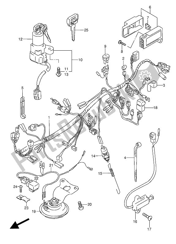 Tutte le parti per il Cablaggio Elettrico del Suzuki GSX 600 FUU2 1988