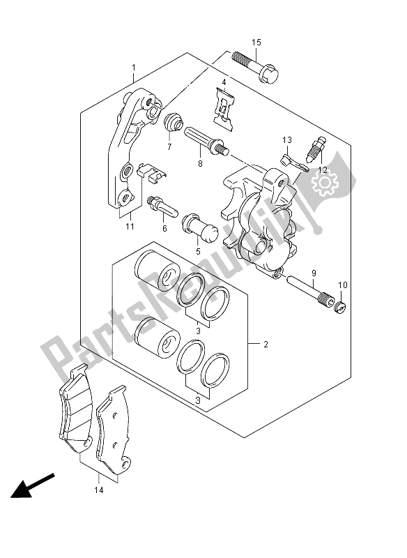 Tutte le parti per il Pinza Anteriore del Suzuki RM Z 450 2012