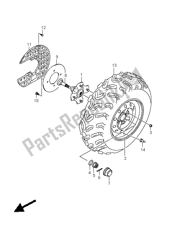 Tutte le parti per il Ruota Anteriore del Suzuki LT A 400 Kingquad 4X2 2010