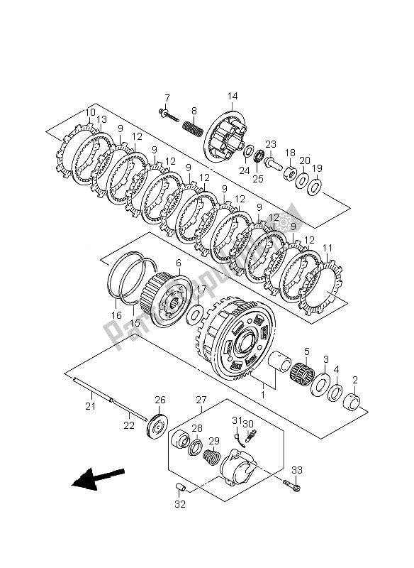 All parts for the Clutch of the Suzuki GSF 650 Nsnasa Bandit 2007