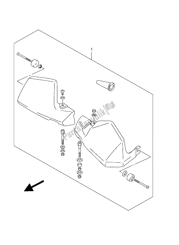All parts for the Knuckle Cover Set (optional) of the Suzuki DL 650A V Strom 2012