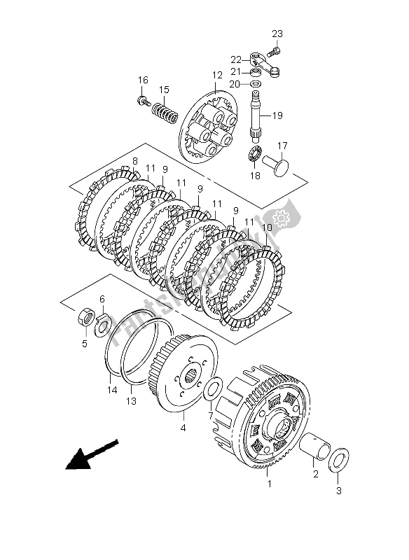 Toutes les pièces pour le Embrayage du Suzuki DR 125 SM 2009