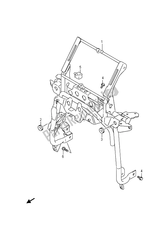 All parts for the Leg Shield Brace of the Suzuki AN 650Z Burgman Executive 2014