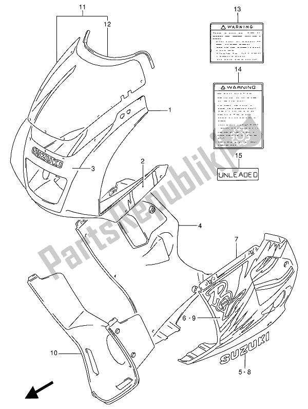 Todas las partes para Cuerpo De Carenado (019) de Suzuki RG 125 FU Gamma 1992