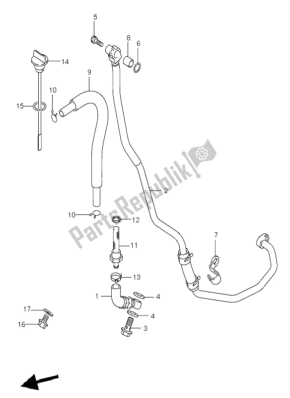 Tutte le parti per il Tubo Flessibile Dell'olio del Suzuki DR Z 400E 2004