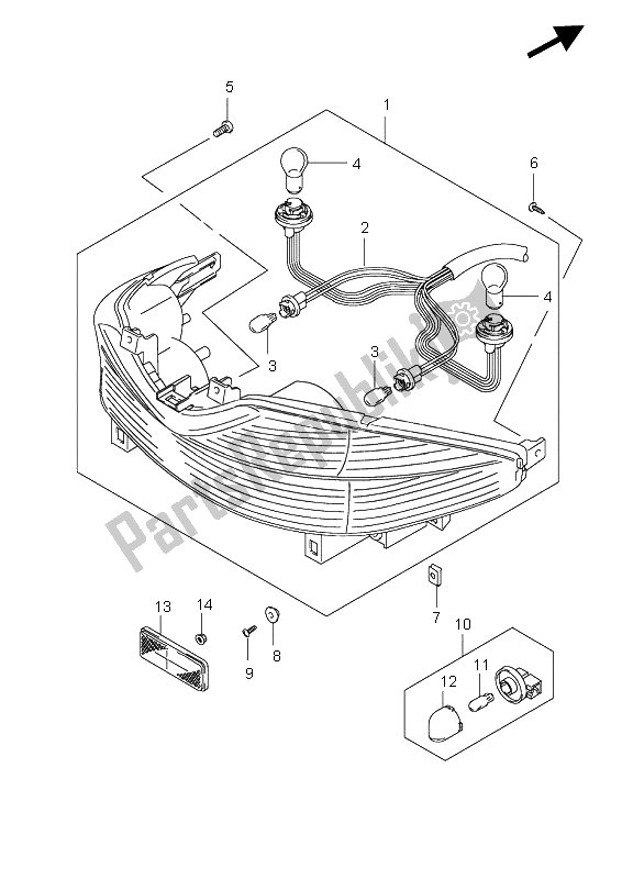 Todas las partes para Luz De Combinación Trasera de Suzuki UH 200 Burgman 2008