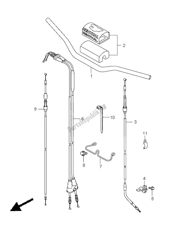 Todas as partes de Guidão do Suzuki RM Z 450 2010