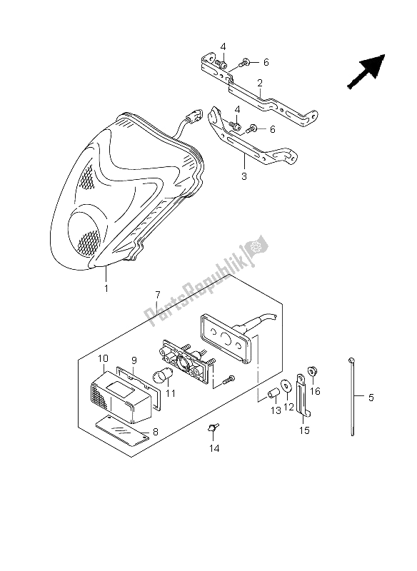 Todas las partes para Luz De Combinación Trasera de Suzuki GSX 1300R Hayabusa 2009