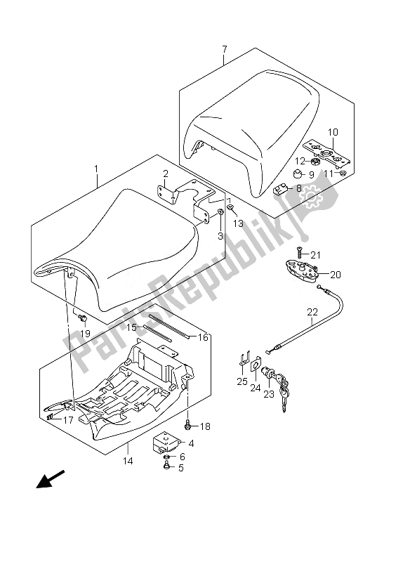 Tutte le parti per il Posto A Sedere del Suzuki GSX 1250 FA 2010