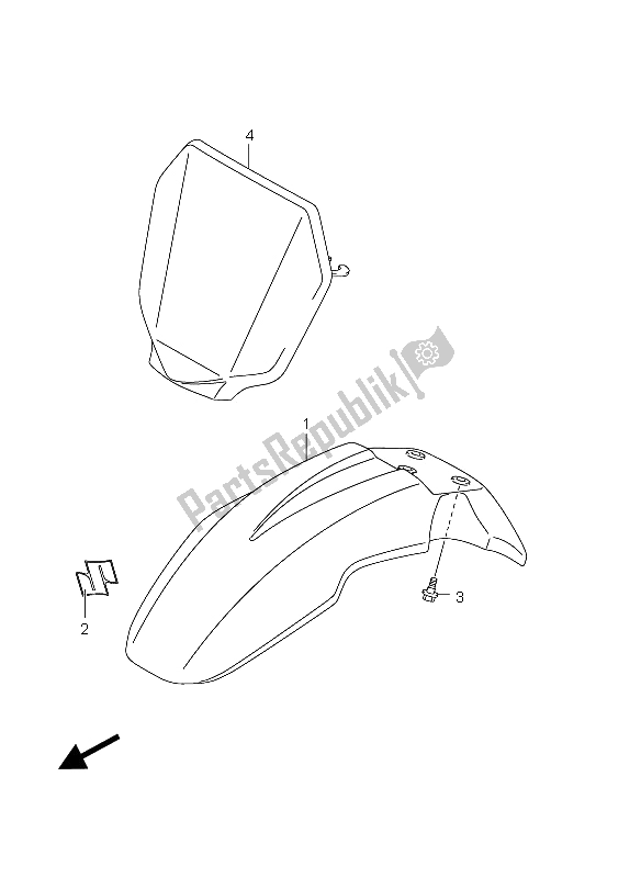 Toutes les pièces pour le Garde-boue Avant du Suzuki DR Z 70 2012