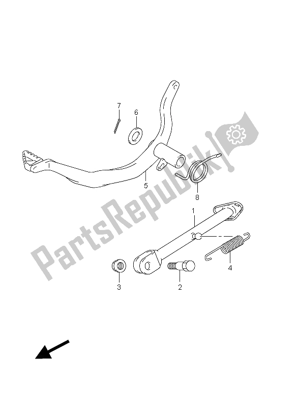 Alle onderdelen voor de Staan van de Suzuki DR Z 70 2012