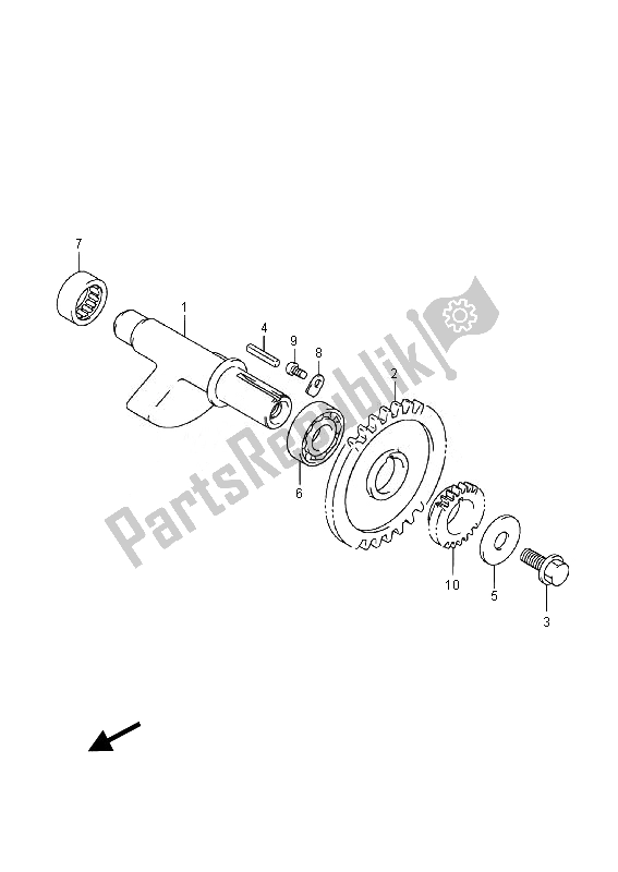 Alle onderdelen voor de Crank Balancer van de Suzuki LT A 500 XPZ Kingquad AXI 4X4 2014