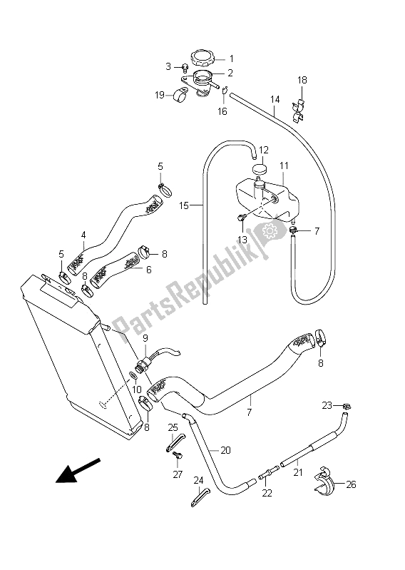 Toutes les pièces pour le Tuyau De Radiateur du Suzuki VZ 800 Intruder 2011