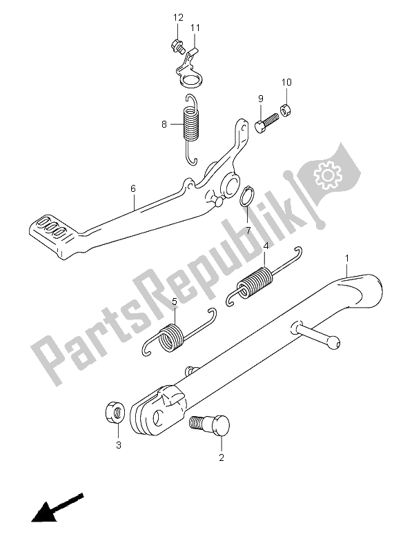 All parts for the Stand of the Suzuki RV 125 Vanvan 2004