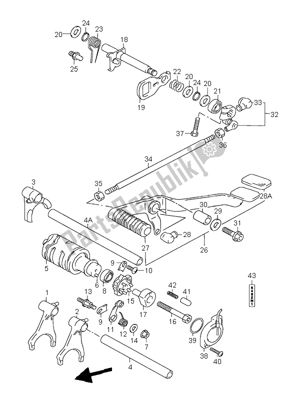 Todas las partes para Cambio De Marchas de Suzuki VL 1500 Intruder LC 2002