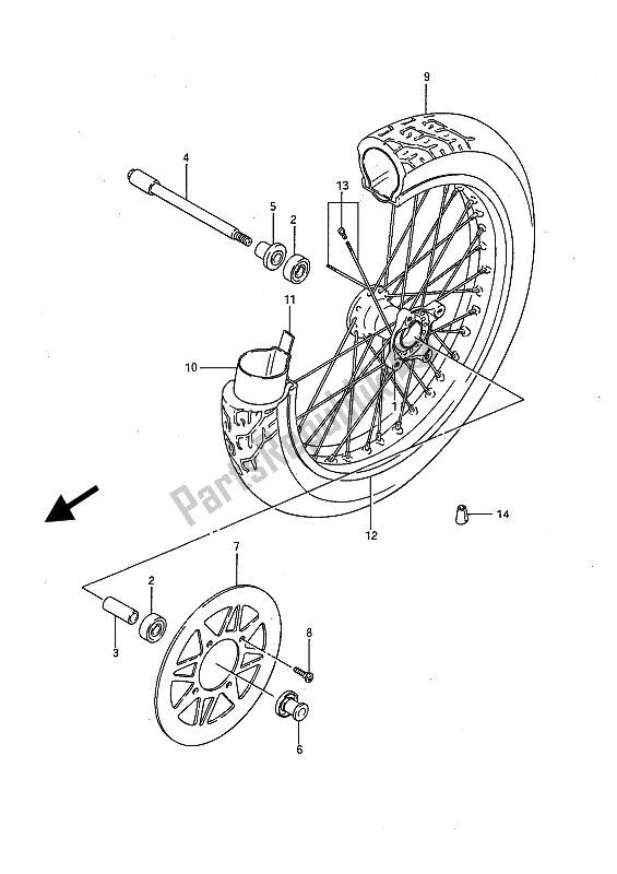 Toutes les pièces pour le Roue Avant du Suzuki LS 650P Savage 1994