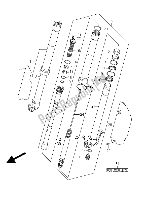 Tutte le parti per il Ammortizzatore Anteriore del Suzuki RM Z 450Z 2007