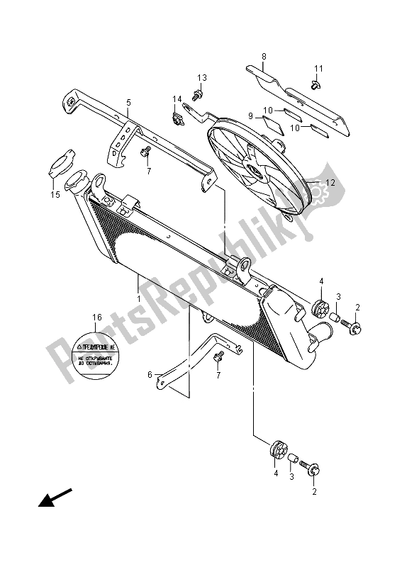 Tutte le parti per il Radiatore (gsr750a) del Suzuki GSR 750A 2015