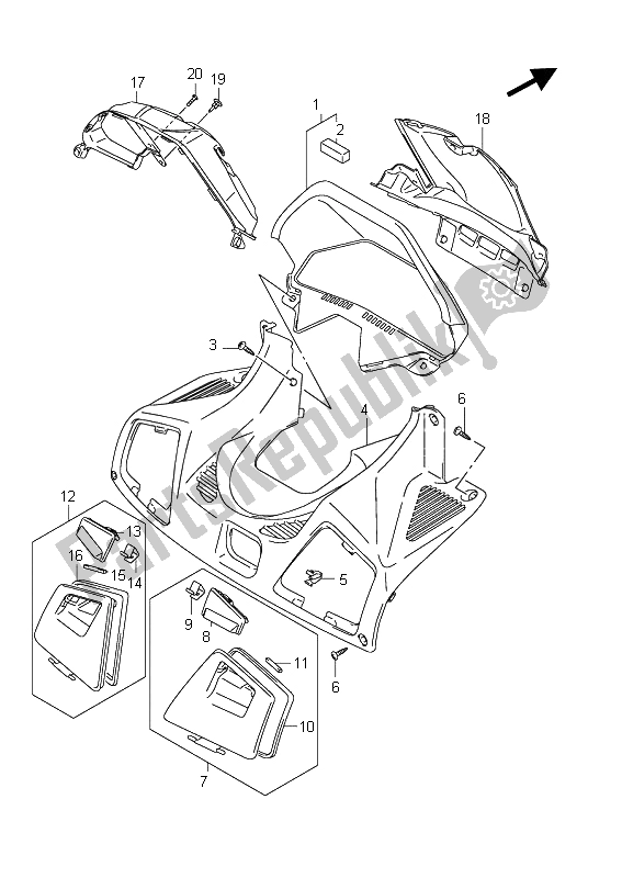 All parts for the Meter Panel (an650a E24) of the Suzuki AN 650A Burgman Executive 2011