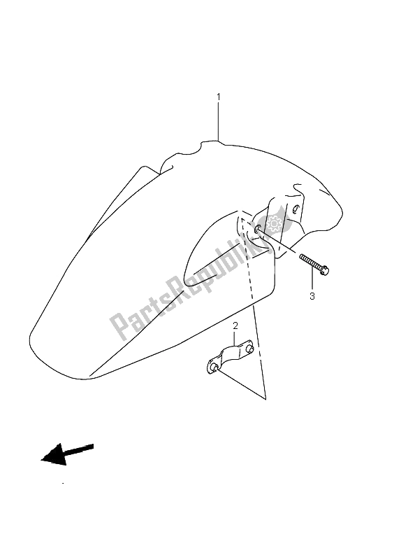 All parts for the Front Fender of the Suzuki SV 650 NS 2002