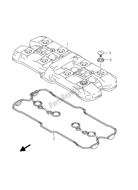 All parts for the Cylinder Head Cover of the Suzuki GSX 1250 FA 2010