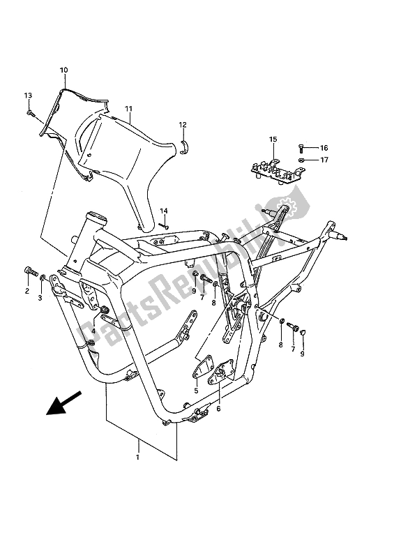 Todas as partes de Quadro, Armação do Suzuki VS 1400 Glpf Intruder 1993