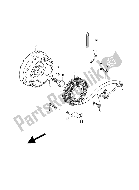 All parts for the Magneto of the Suzuki VZ 800Z Intruder 2009