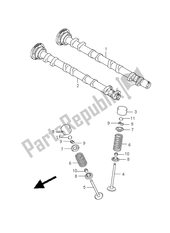 All parts for the Camshaft & Valve of the Suzuki GSX 1300R Hayabusa 2010