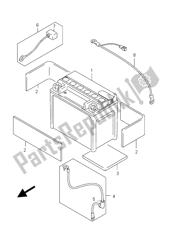 Tutte le parti per il Batteria del Suzuki C 800 VL Intruder 2012